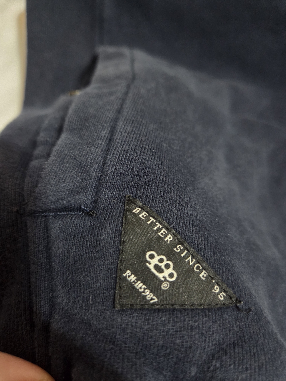 10.Deep Embroidered Navy Pocket Sweatshirt L Streetwear - Picture 9 of 9